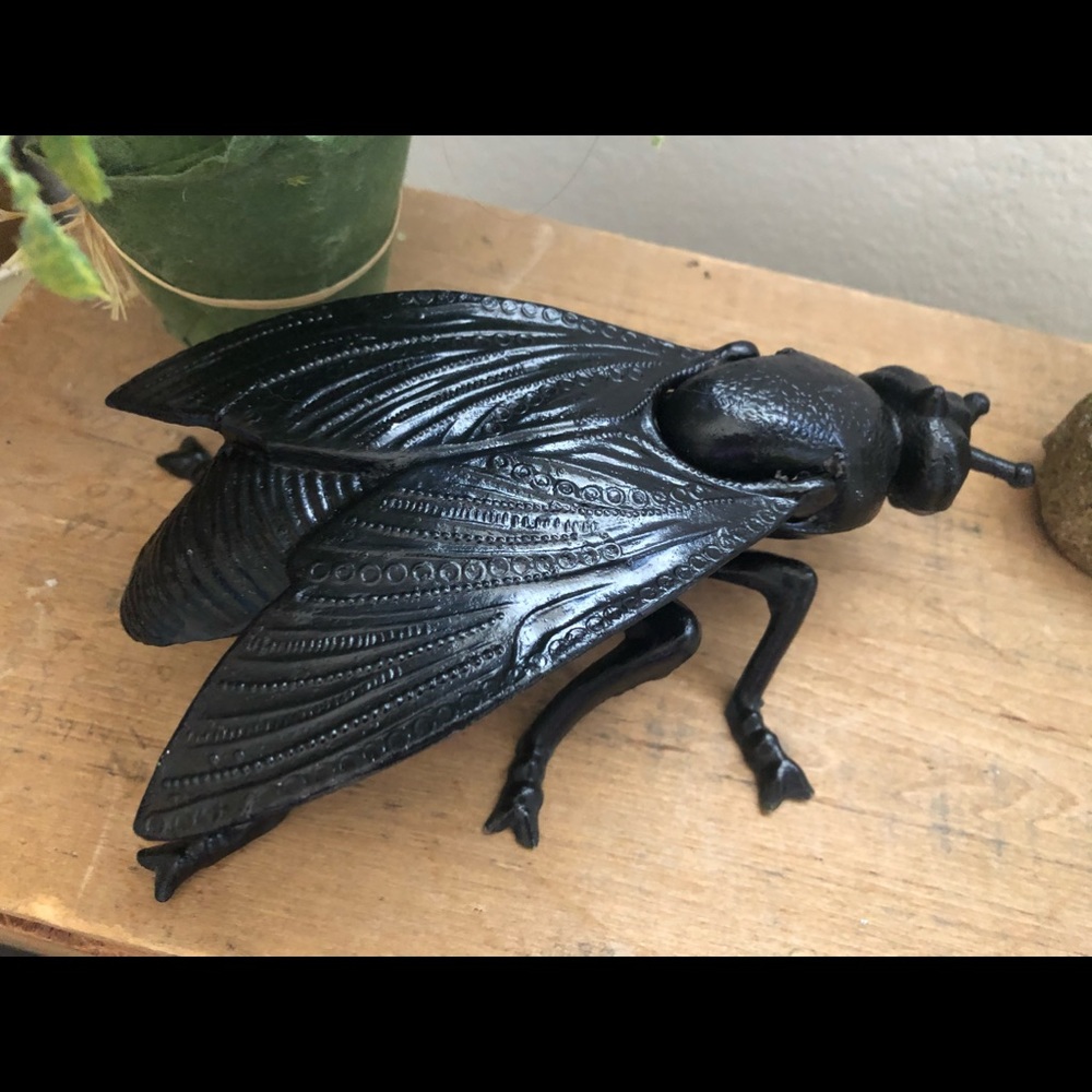 Cast Iron Fly Bug Insect Shelf Decor